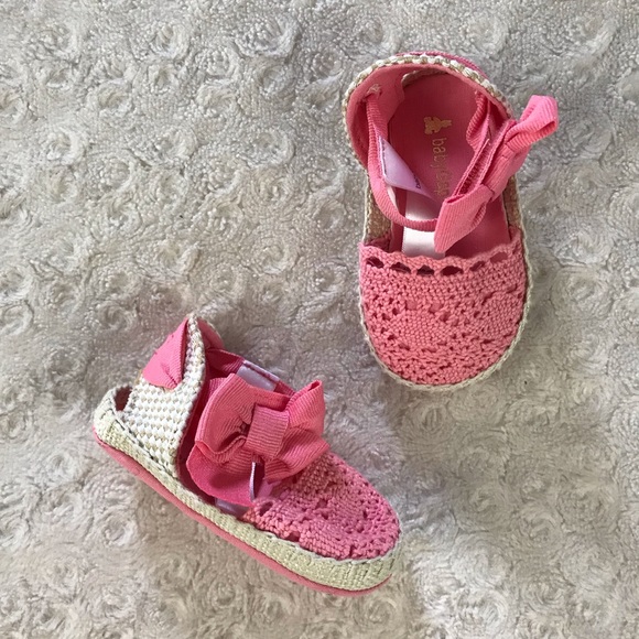 GAP Other - Baby Gap Pink Espadrille Sandals Size 3 Crocheted